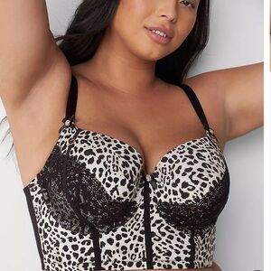 Cacique Longline Boost Balconette Bra Animal Birch Size 42DDD NEW NWT